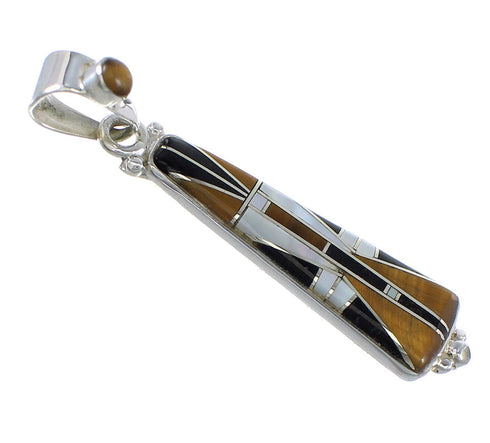 Southwestern Multicolor Inlay And Silver Pendant YX70784